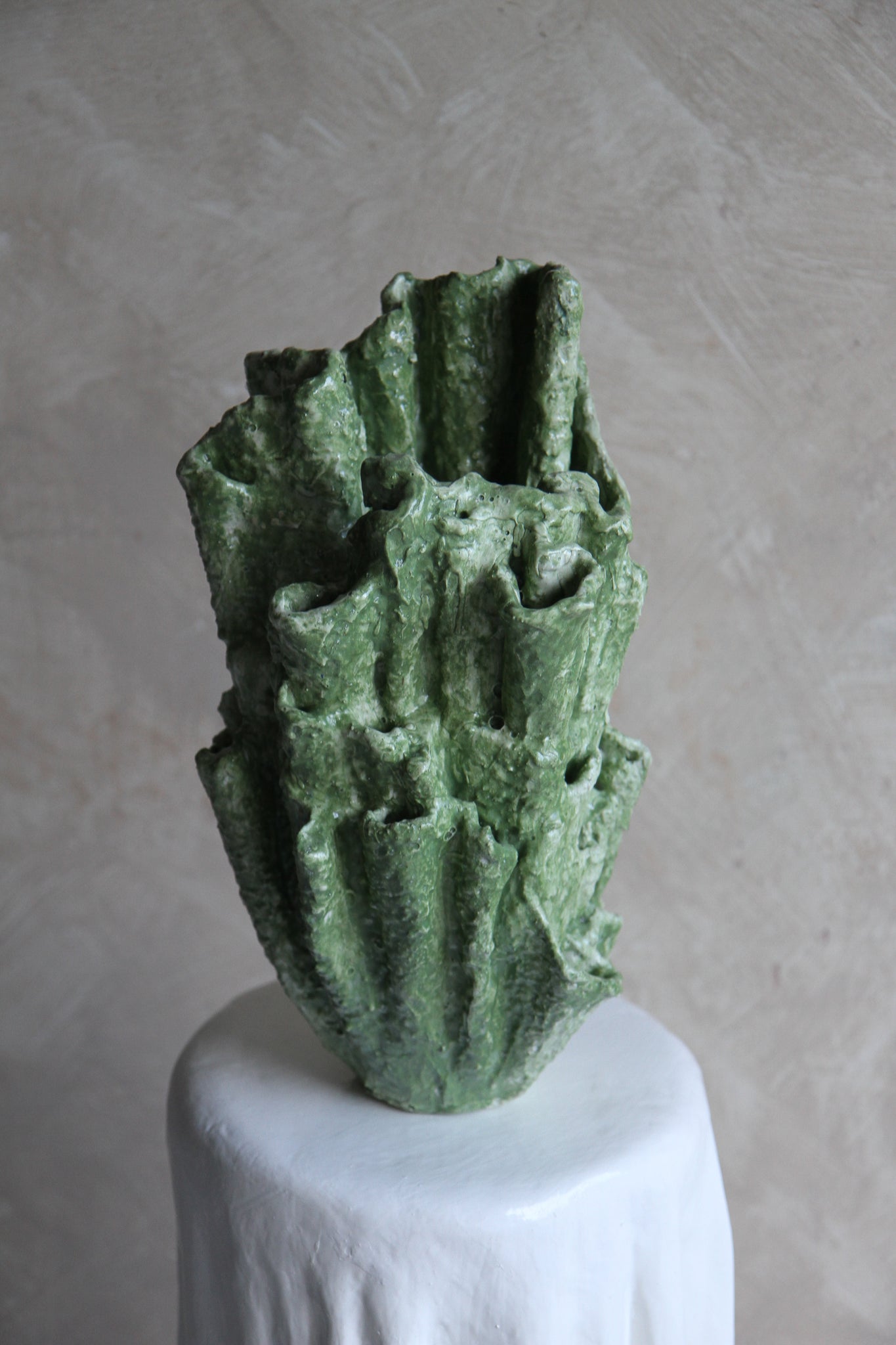 Bosa Sculptural Vessel in Moss