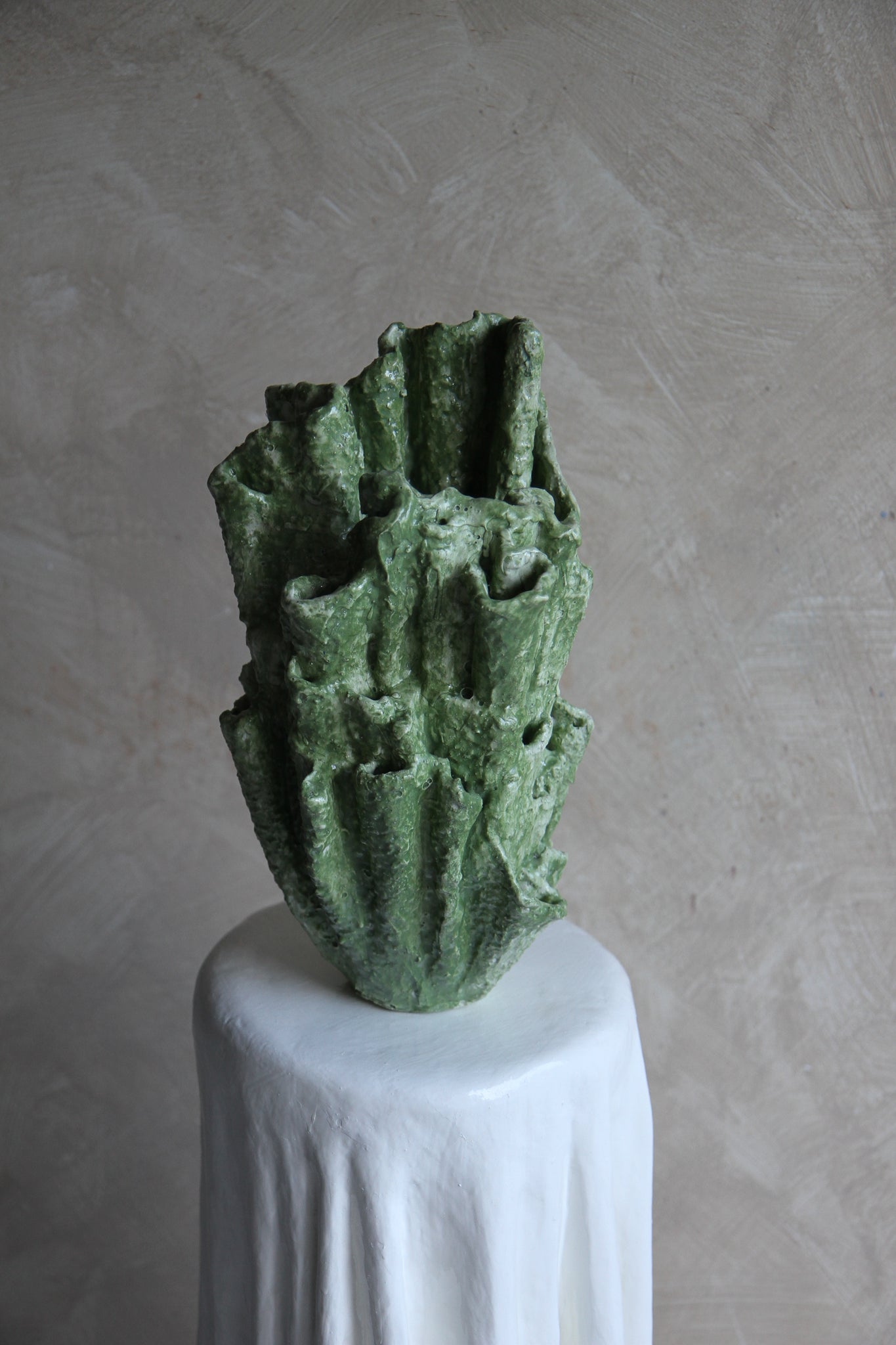 Bosa Sculptural Vessel in Moss