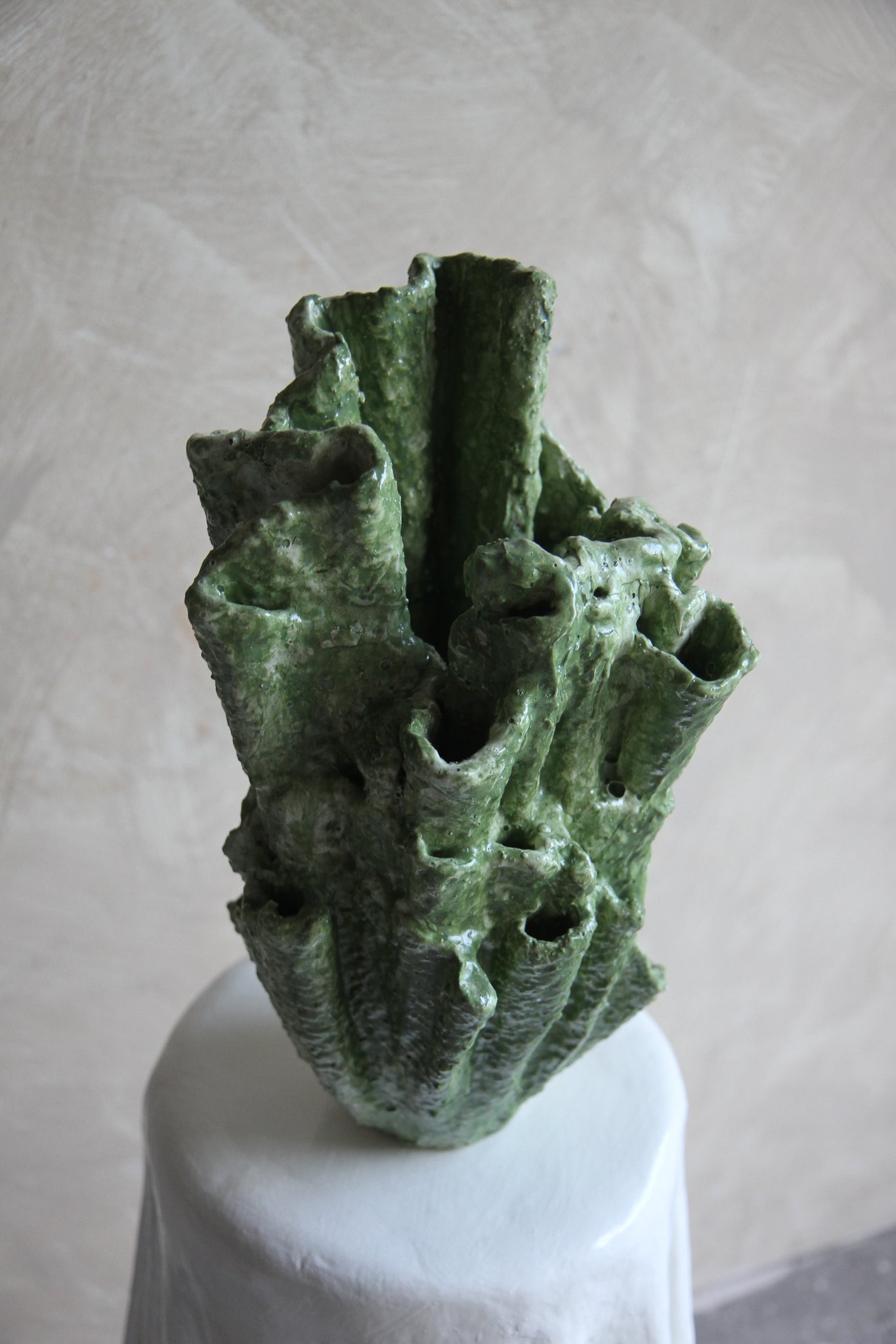 Bosa Sculptural Vessel in Moss