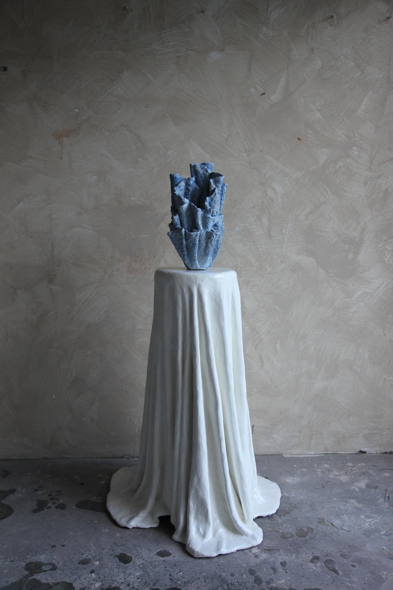 Bosa Sculptural Vessel in Ocean Blue