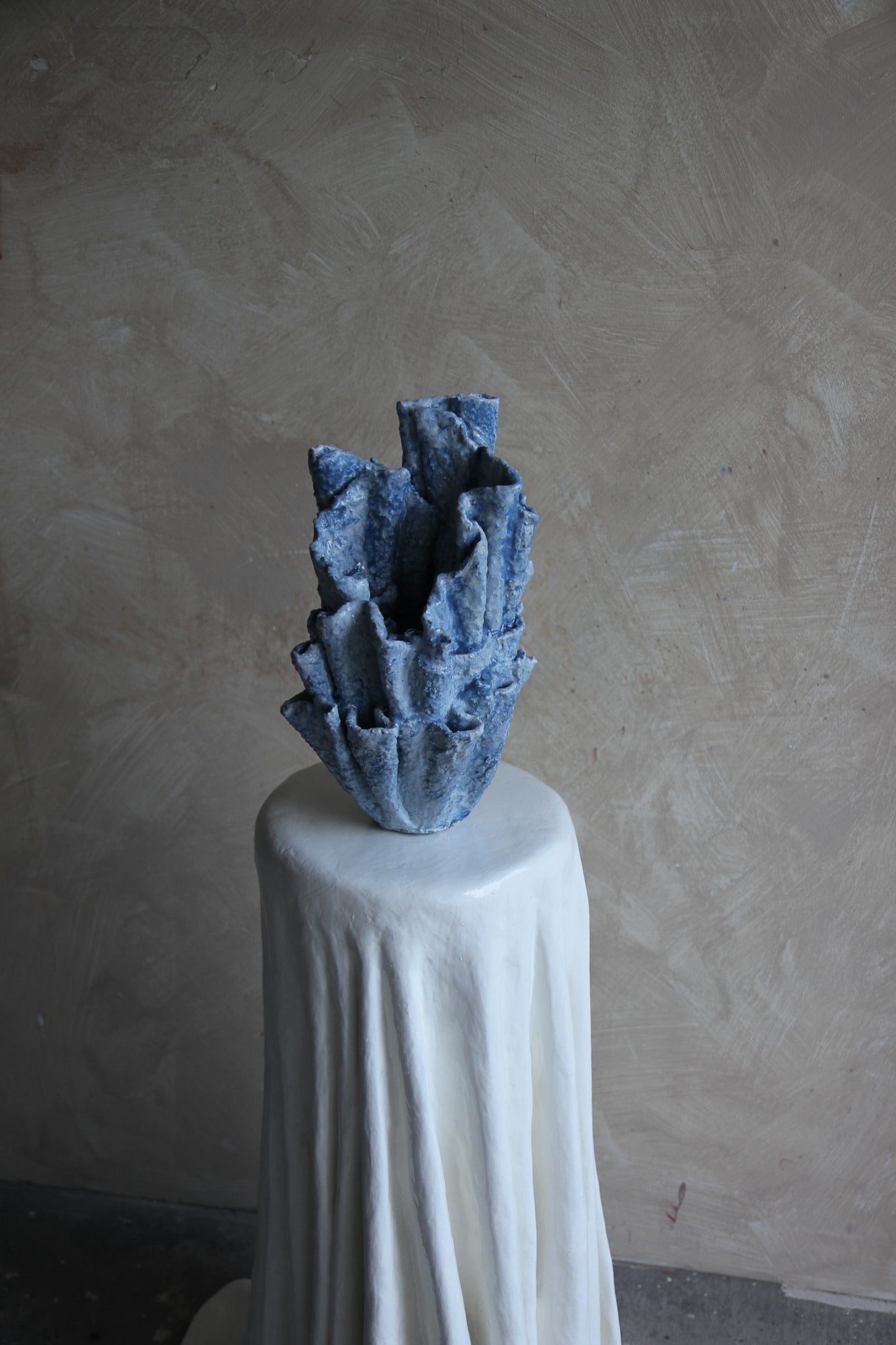 Bosa Sculptural Vessel in Ocean Blue