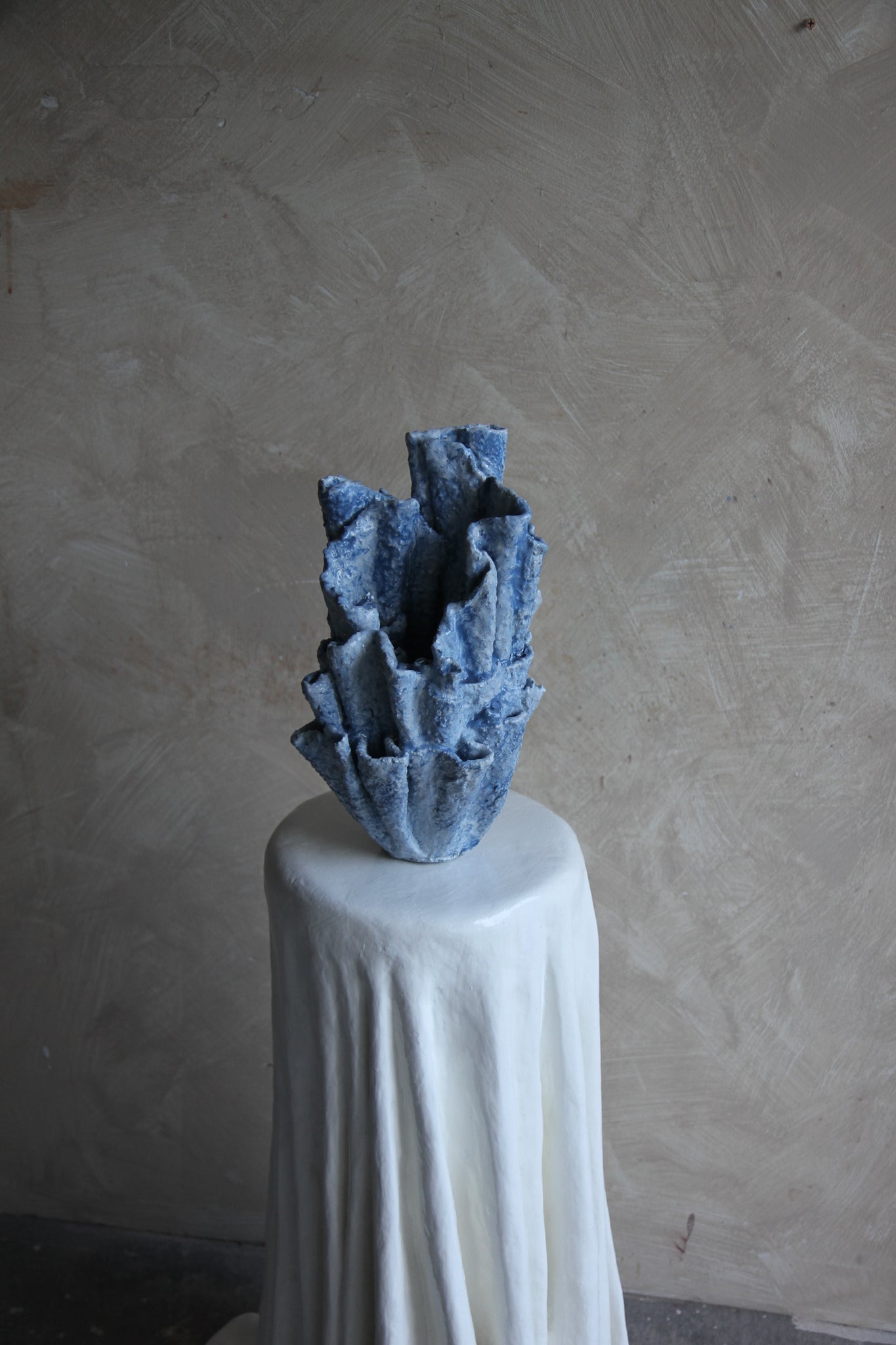 Bosa Sculptural Vessel in Ocean Blue