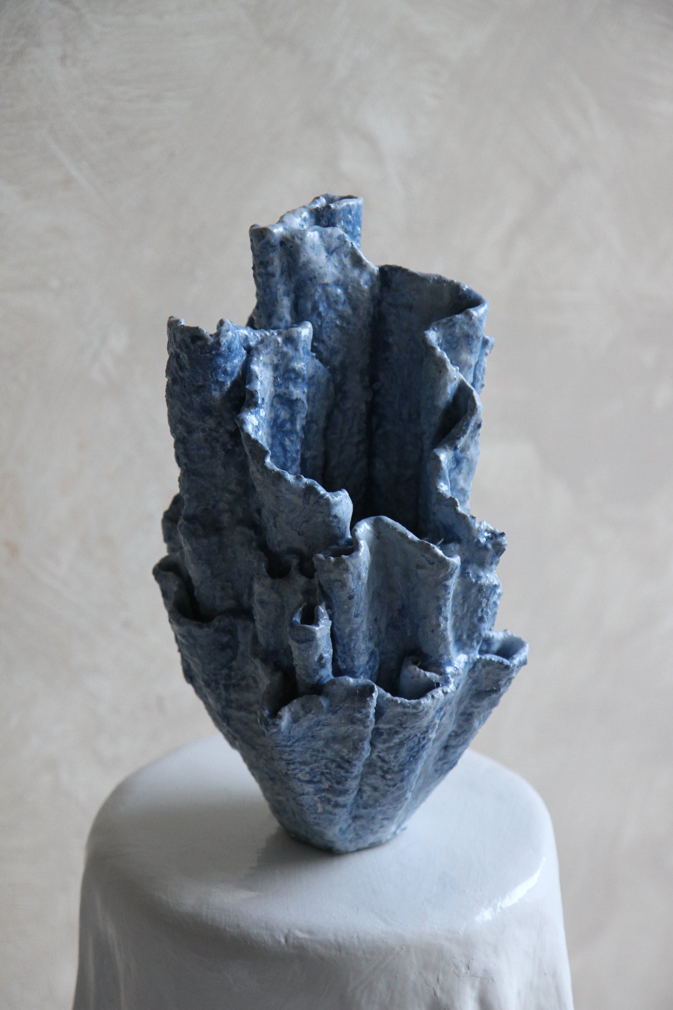 Bosa Sculptural Vessel in Ocean Blue