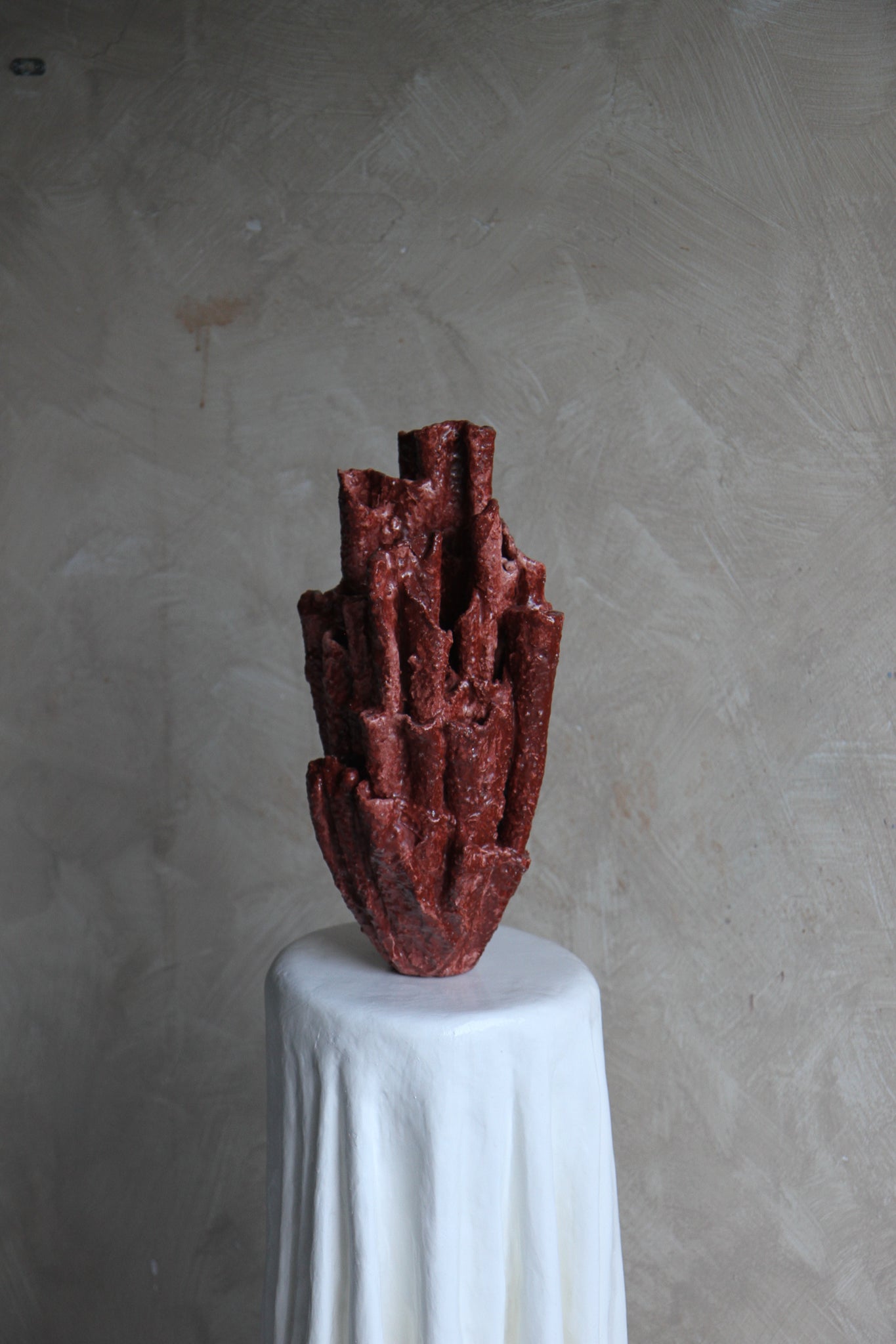 Bosa Sculptural Vessel in Vine Red