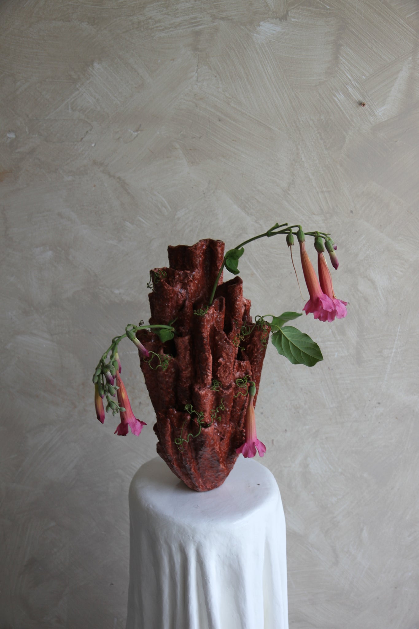 Bosa Sculptural Vessel in Vine Red